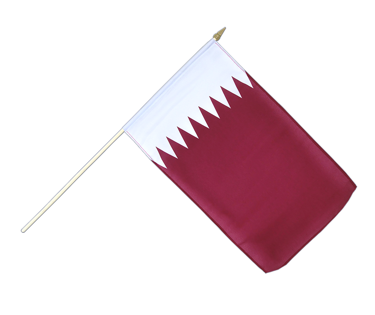 Qatar - Drapeau sur hampe 30 x 45 cm