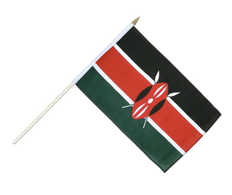 Drapeau Kenya sur hampe 30 x 45 cm