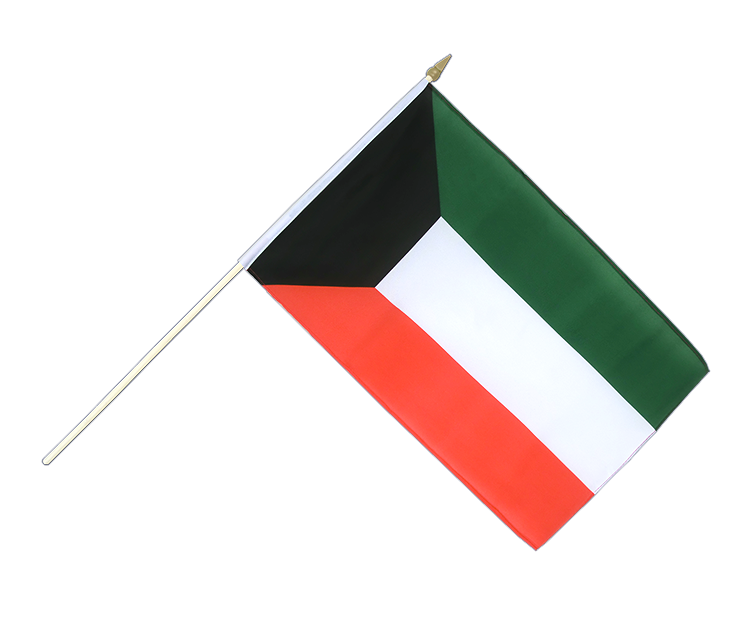 Drapeau Koweït sur hampe 30 x 45 cm