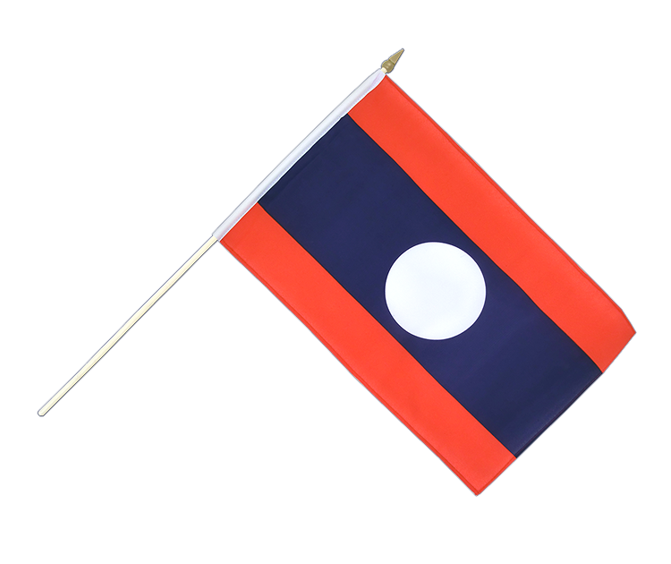 Laos - Hand Waving Flag 12x18"