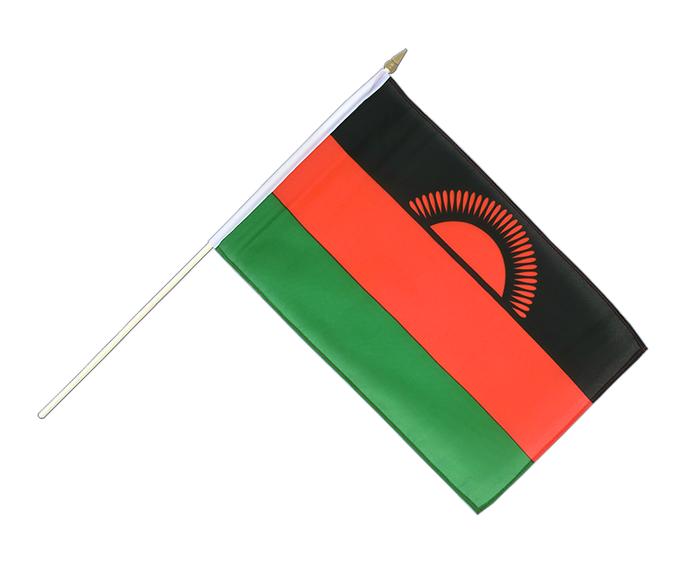 Drapeau Malawi sur hampe 30 x 45 cm