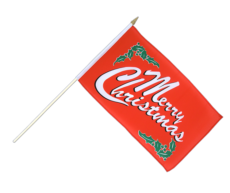 Merry Christmas - Hand Waving Flag 12x18"