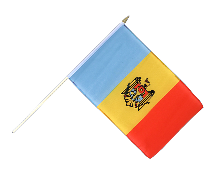 Drapeau Moldavie sur hampe 30 x 45 cm