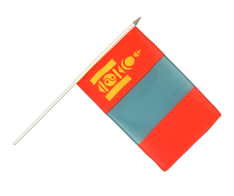 Mongolia - Hand Waving Flag 12x18"