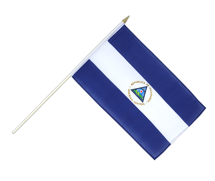 Nicaragua - Hand Waving Flag 12x18"