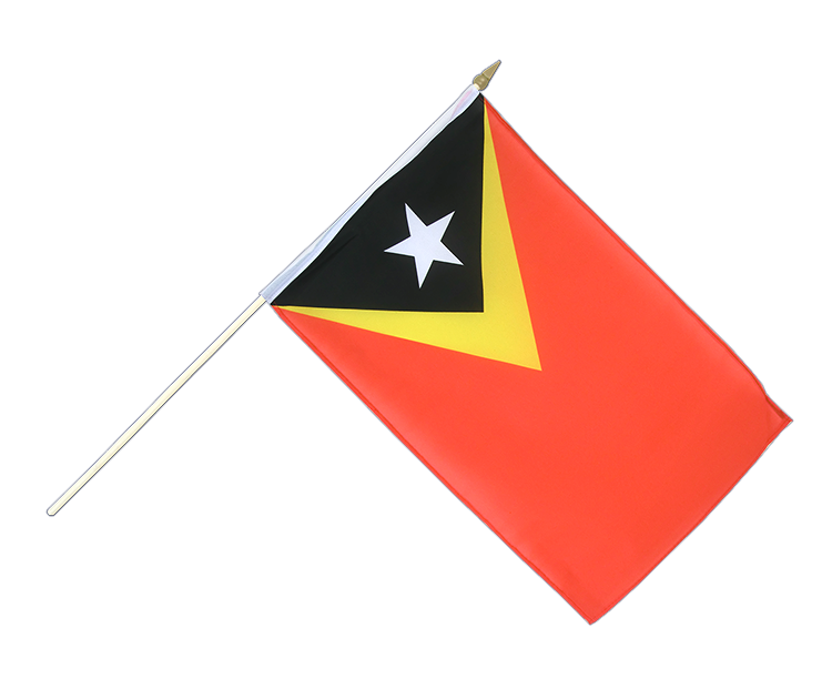 Drapeau Timor orièntale sur hampe 30 x 45 cm