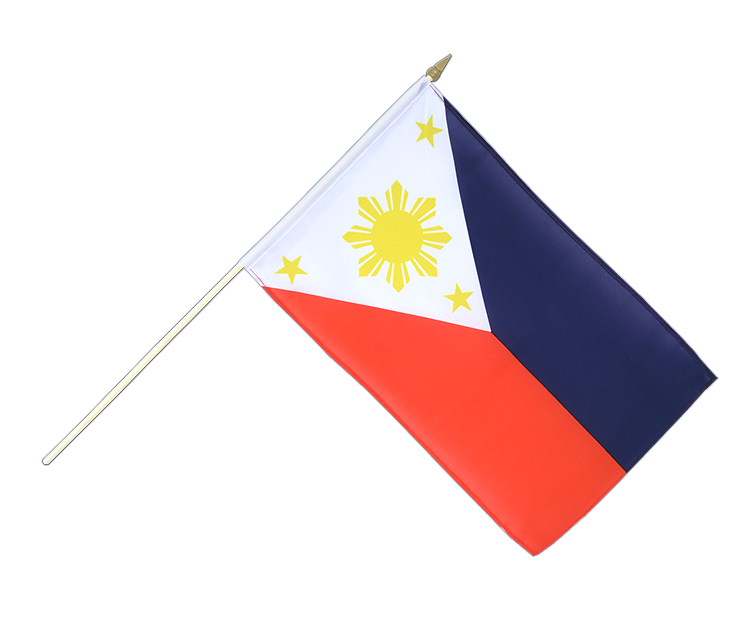 Drapeau Philippines sur hampe 30 x 45 cm