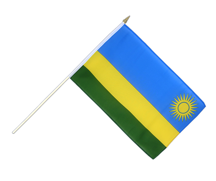 Rwanda - Drapeau sur hampe 30 x 45 cm