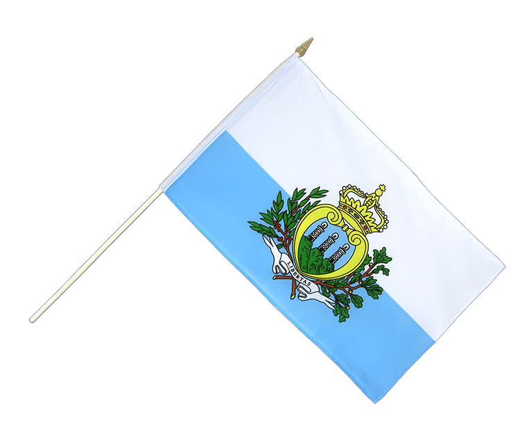 San Marino - Hand Waving Flag 12x18"