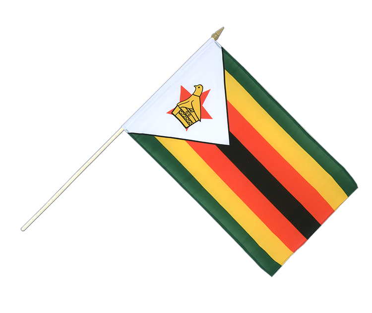 Drapeau Zimbabwe sur hampe 30 x 45 cm