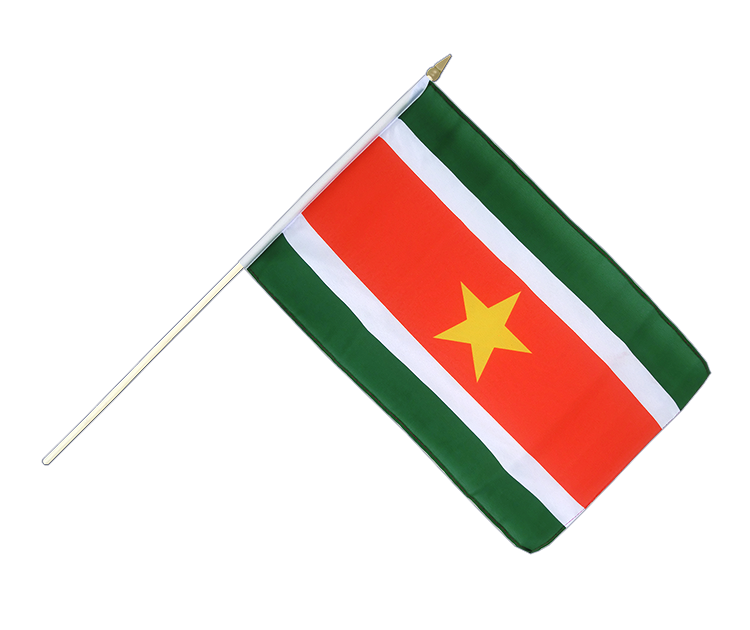 Suriname - Drapeau sur hampe 30 x 45 cm