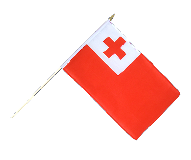 Hand Waving Flag Tonga - 12x18" (30 x 45 cm)