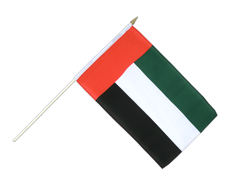Drapeau Émirats Arabes Unis sur hampe 30 x 45 cm