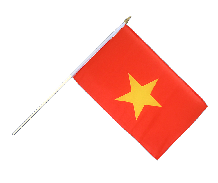Drapeau Viêt Nam Vietnam sur hampe 30 x 45 cm