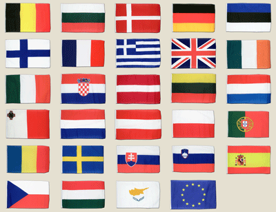 Europa - Flaggen-Set 30 x 45 cm