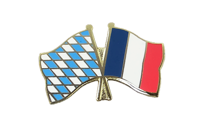 Bavière + France - Pin's drapeaux croisés