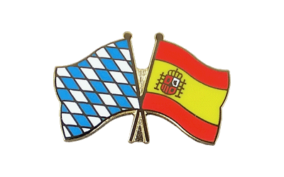Bayern + Spanien mit Wappen - Freundschaftspin