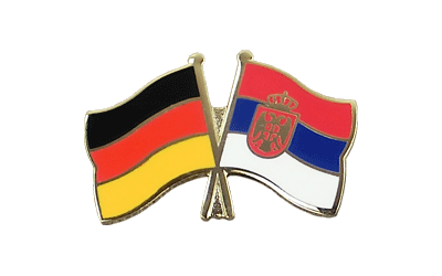Deutschland + Serbien mit Wappen - Freundschaftspin
