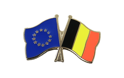 UE + Belgique - Pin's drapeaux croisés