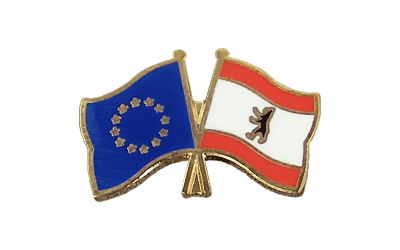 UE + Berlin - Pin's drapeaux croisés