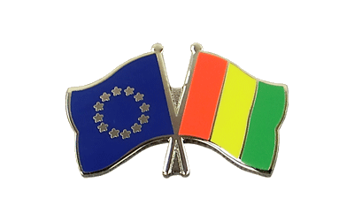 UE + Guinée - Pin's drapeaux croisés