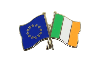 UE + Irlande - Pin's drapeaux croisés