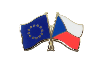 EU + Czech Republic - Crossed Flag Pin