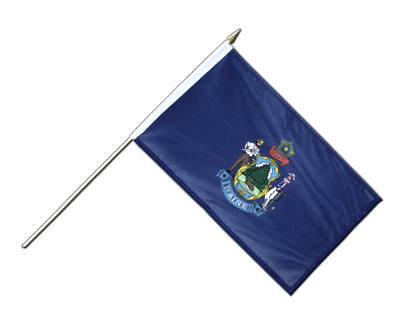 Maine - Hand Waving Flag 12x18"
