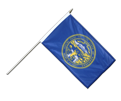 Nebraska - Hand Waving Flag 12x18"