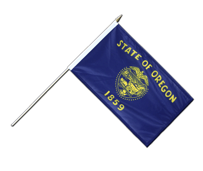 Oregon - Hand Waving Flag 12x18"