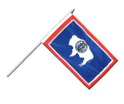 Wyoming - Hand Waving Flag 12x18"
