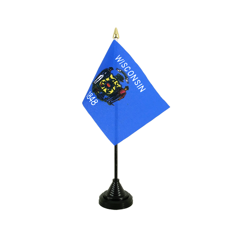 Mini drapeau Wisconsin de table 10 x 15 cm