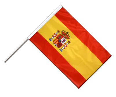 Spanien mit Wappen Stockflagge PRO 60 x 90 cm