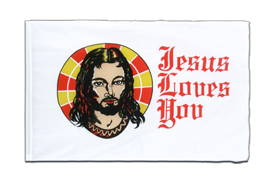 Jesus Loves You - Hohlsaum Flagge ECO 60 x 90 cm