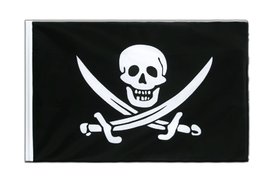 Pirat Zwei Schwerter - Hohlsaum Flagge ECO 60 x 90 cm