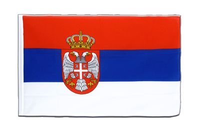 Drapeau Serbie avec blason Fourreau ECO 60 x 90 cm