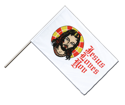 Jesus Loves You - Hand Waving Flag ECO 2x3 ft