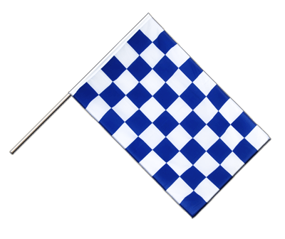 Damier Bleu-Blanc - Drapeau sur hampe ECO 60 x 90 cm