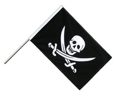 Pirate avec deux épées - Drapeau sur hampe ECO 60 x 90 cm