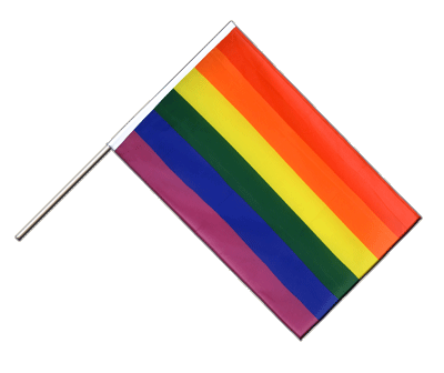 Regenbogen Stockflagge ECO 60 x 90 cm