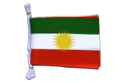 Kurdistan - Fahnenkette 15 x 22 cm, 3 m