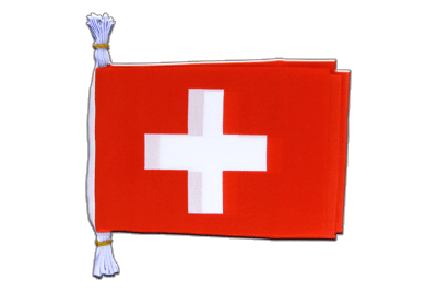 Suisse - Mini Guirlande fanion 15 x 22 cm, 3 m