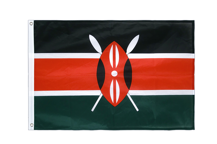 Kenia - Hissfahne VA Ösen 60 x 90 cm