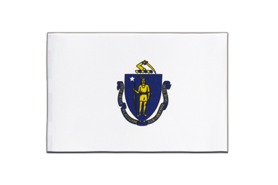 Massachusetts - Drapeau en satin 15 x 22 cm