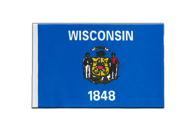 Drapeau en satin Wisconsin 15 x 22 cm