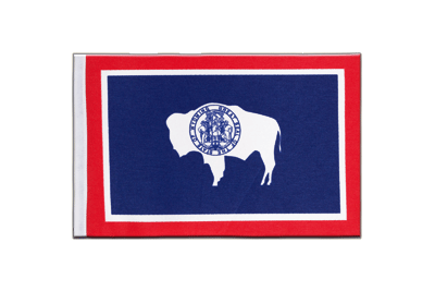 Wyoming - Drapeau en satin 15 x 22 cm