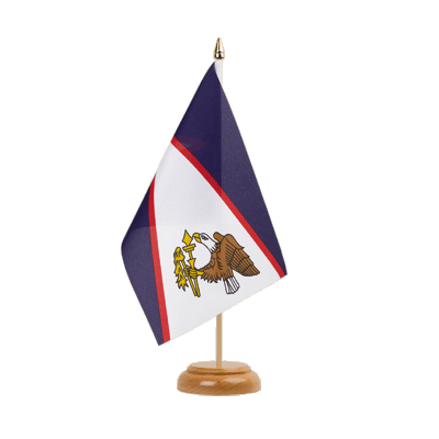 Samoa américaines - Drapeau de table 15 x 22 cm, bois