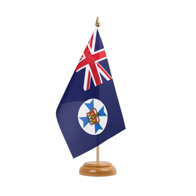 Queensland - Holz Tischflagge 15 x 22 cm