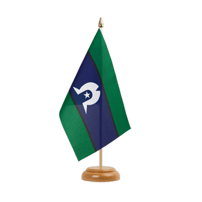 Torres Strait Islands - Holz Tischflagge 15 x 22 cm