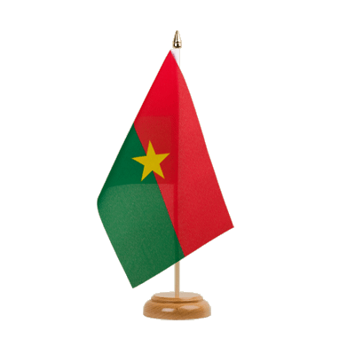 Burkina Faso - Drapeau de table 15 x 22 cm, bois